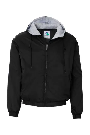 Augusta Sportswear Mens Water Resistant Full Zip Hooded Jacket - Black