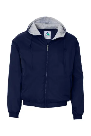 Augusta Sportswear Mens Water Resistant Full Zip Hooded Jacket - Navy Blue