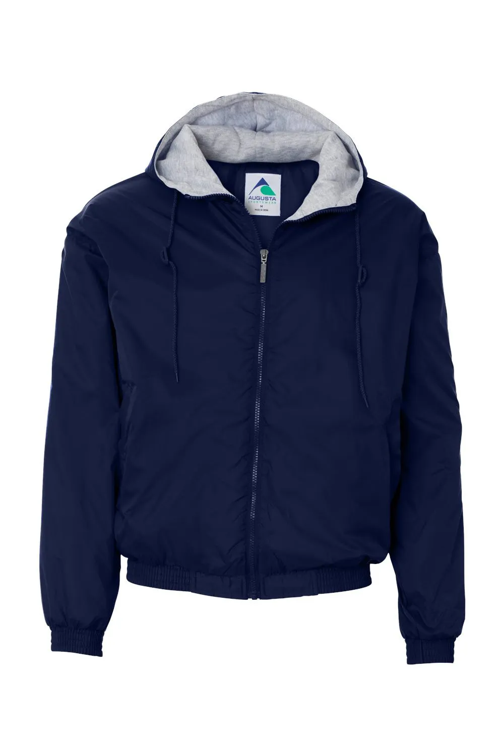 Augusta Sportswear Mens Water Resistant Full Zip Hooded Jacket - Navy Blue