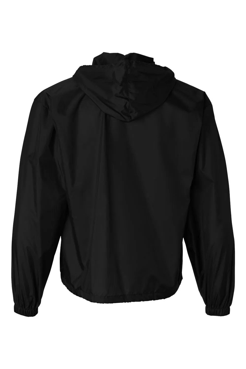 Augusta Sportswear Mens Water Resistant Packable 1/4 Zip Hooded Jacket - Black