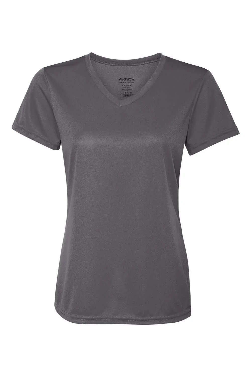 Augusta Sportswear Womens Moisture Wicking Short Sleeve V-Neck T-Shirt - Graphite Grey