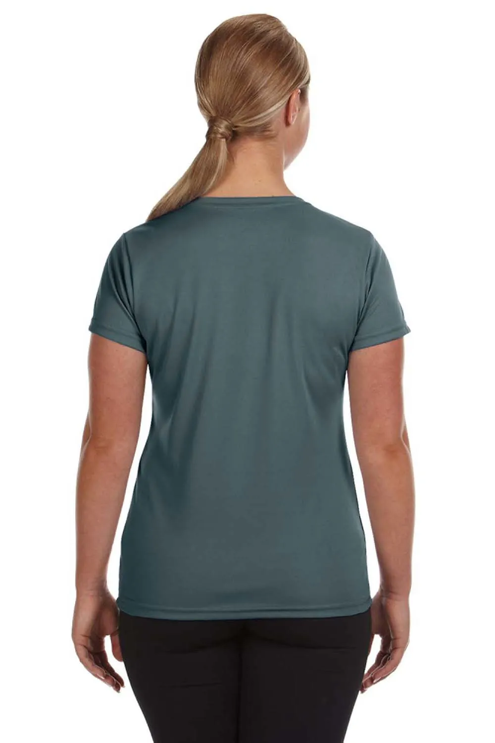 Augusta Sportswear Womens Moisture Wicking Short Sleeve V-Neck T-Shirt - Graphite Grey