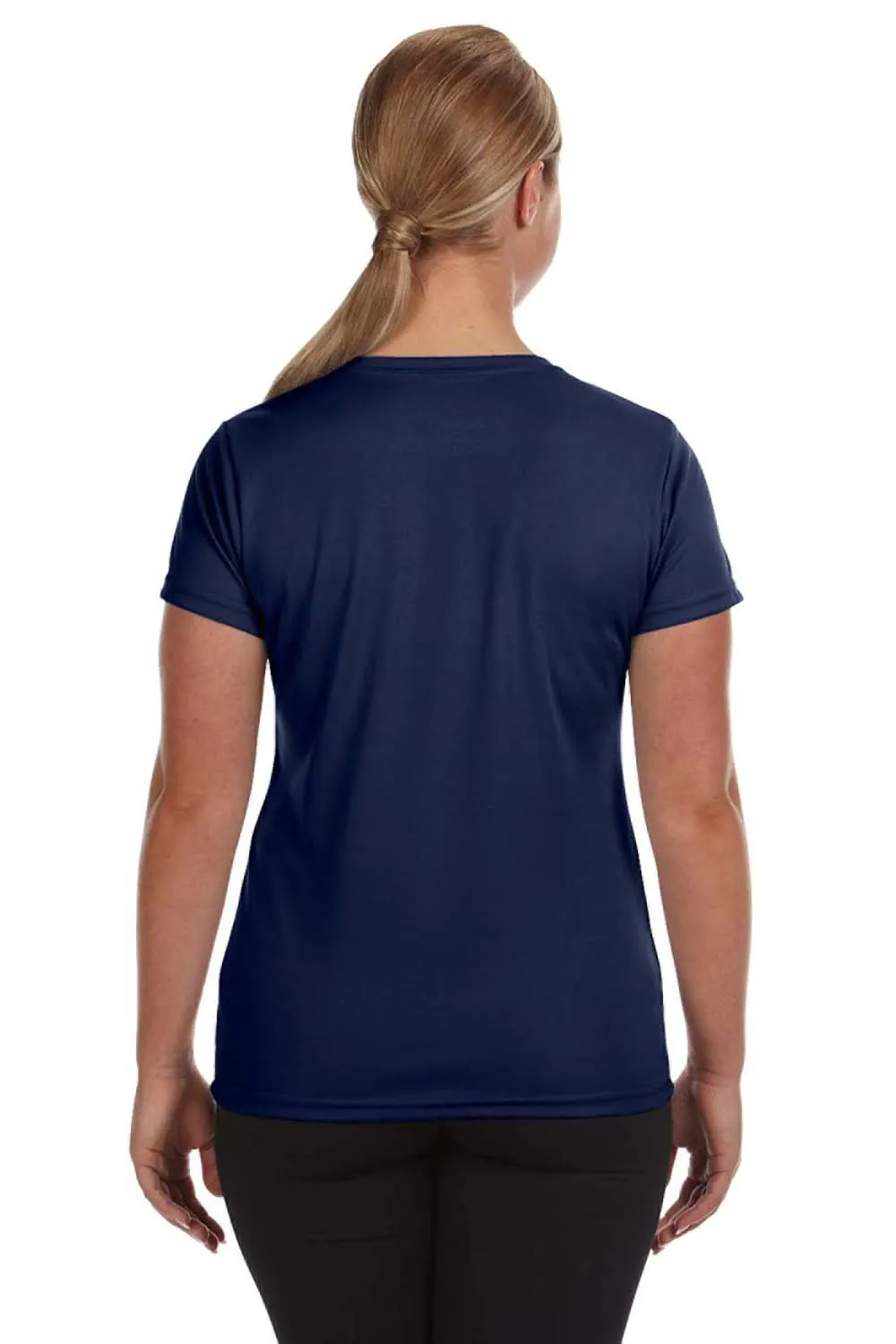 Augusta Sportswear Womens Moisture Wicking Short Sleeve V-Neck T-Shirt - Navy Blue