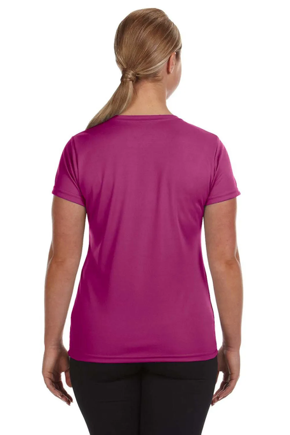 Augusta Sportswear Womens Moisture Wicking Short Sleeve V-Neck T-Shirt - Power Pink