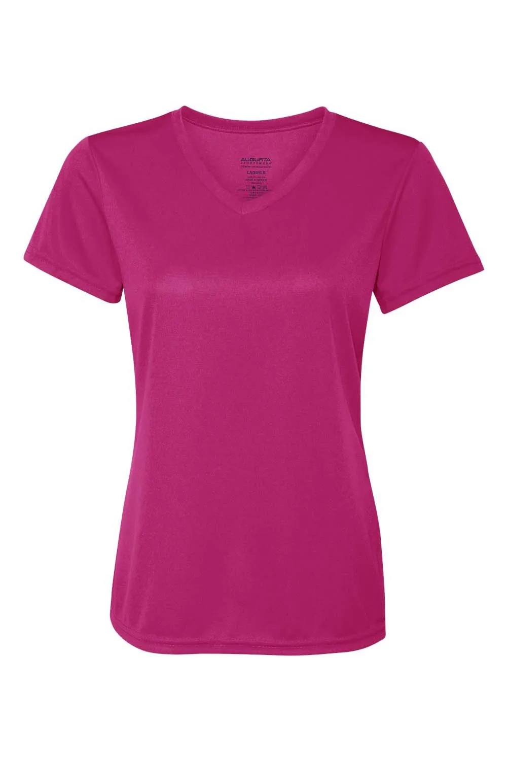 Augusta Sportswear Womens Moisture Wicking Short Sleeve V-Neck T-Shirt - Power Pink