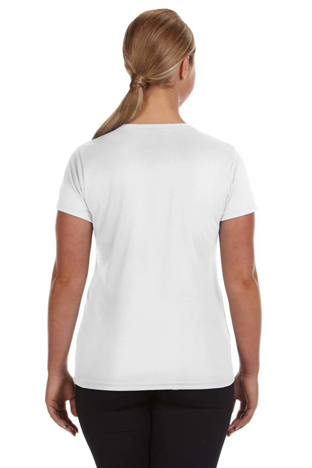 Augusta Sportswear Womens Moisture Wicking Short Sleeve V-Neck T-Shirt - White