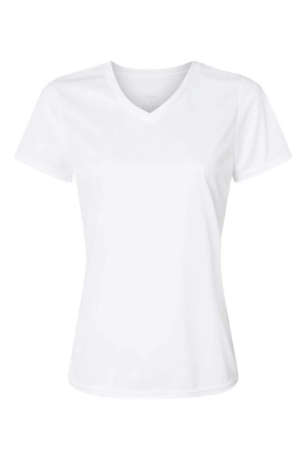 Augusta Sportswear Womens Moisture Wicking Short Sleeve V-Neck T-Shirt - White