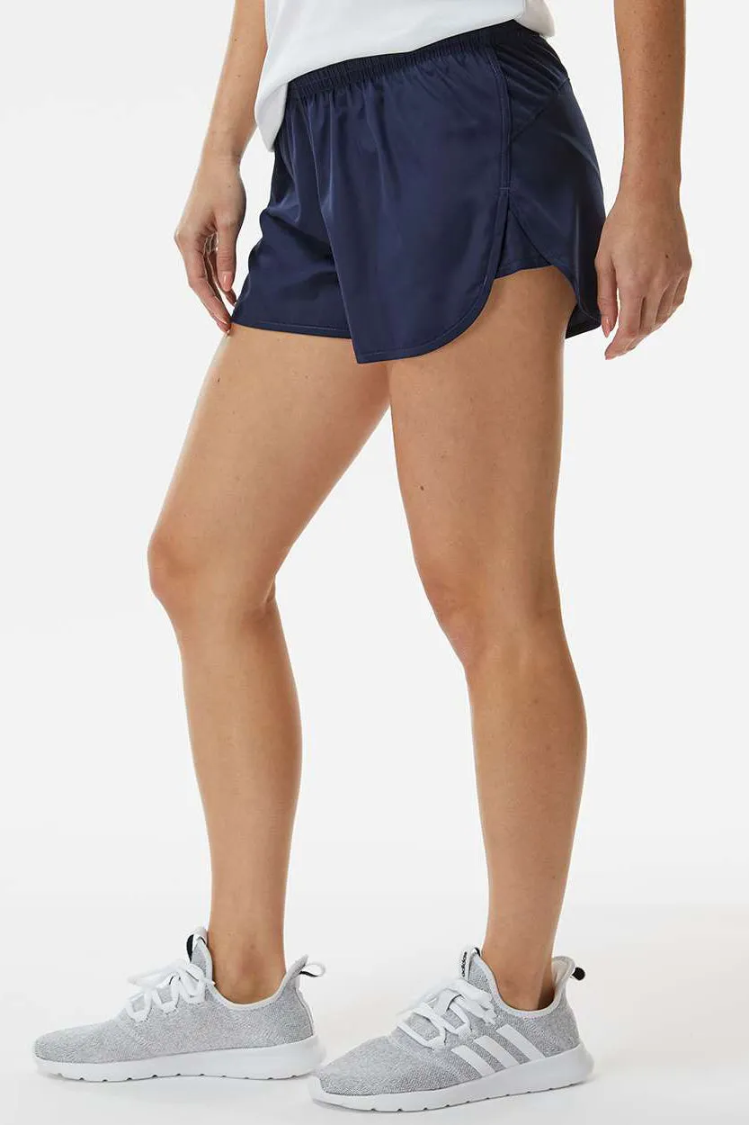 Augusta Sportswear Womens Wayfarer Moisture Wicking Shorts w/ Internal Pocket - Navy Blue