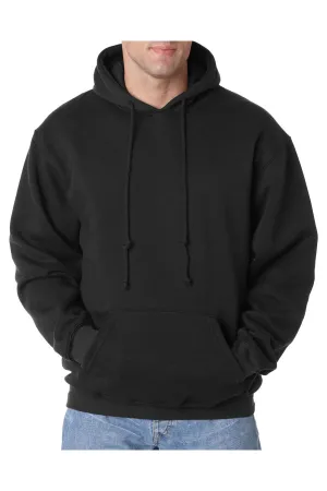 Bayside Mens USA Made Hooded Sweatshirt Hoodie w/ Pouch Pocket - Black
