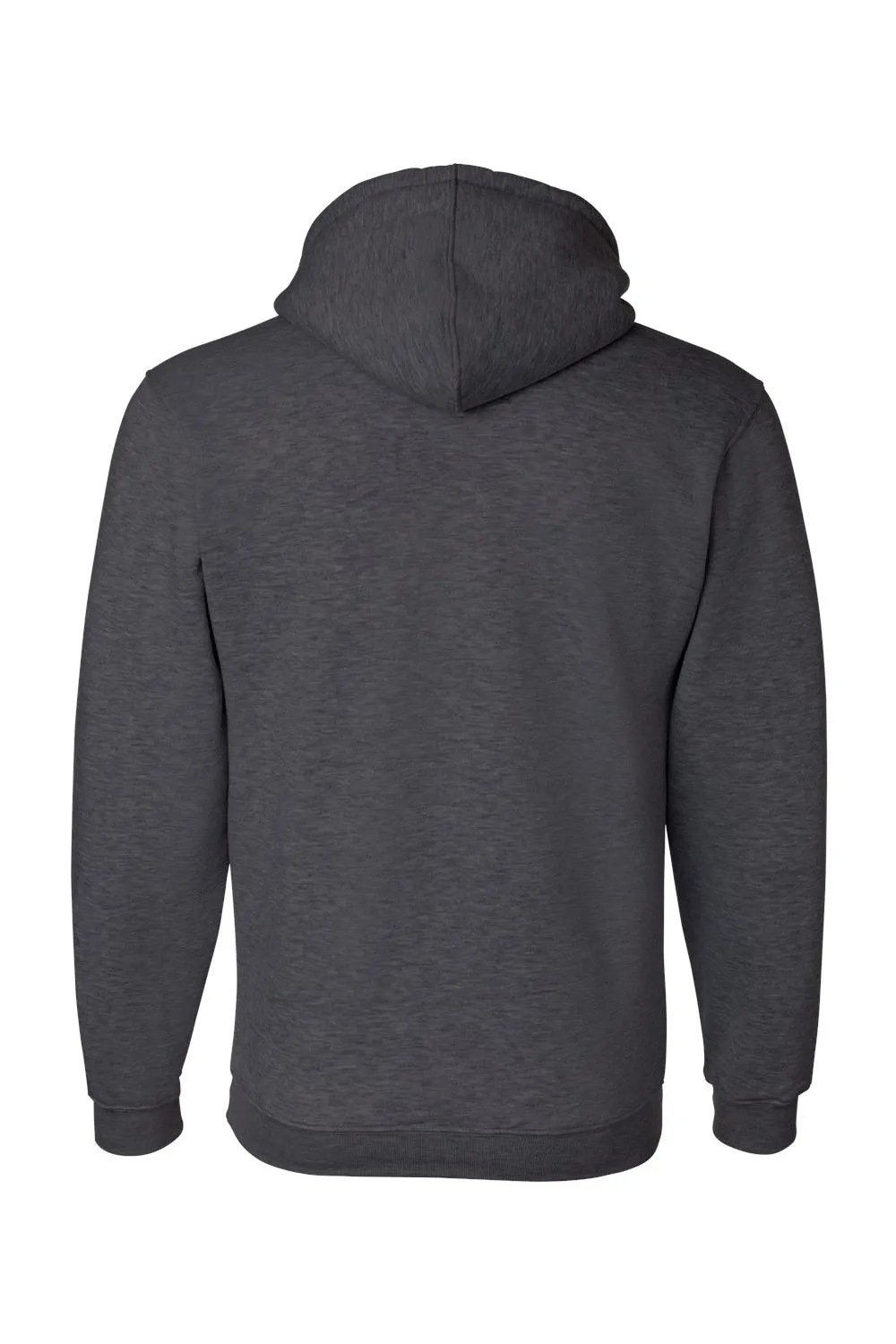 Bayside Mens USA Made Hooded Sweatshirt Hoodie w/ Pouch Pocket - Heather Charcoal Grey