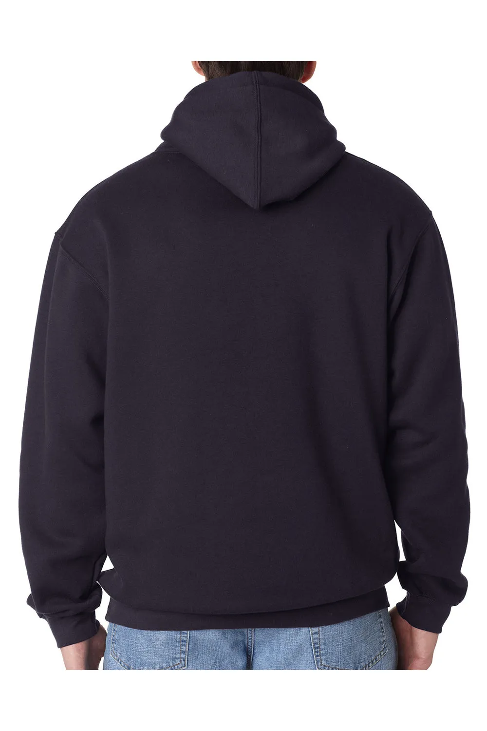 Bayside Mens USA Made Hooded Sweatshirt Hoodie w/ Pouch Pocket - Navy Blue