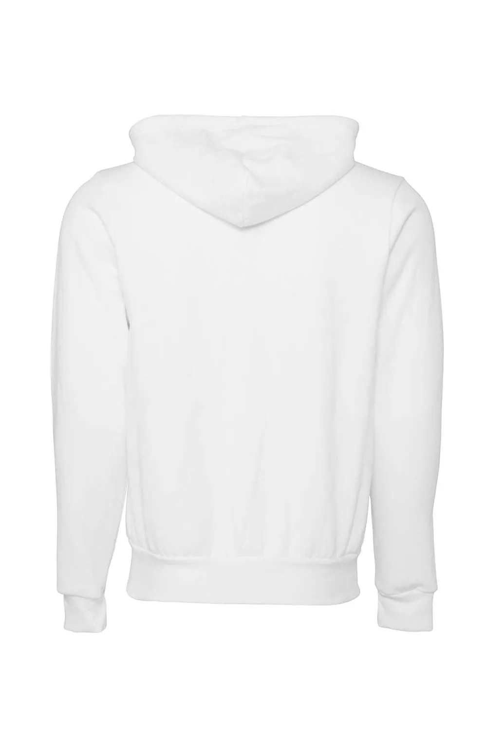 Bella   Canvas Mens Fleece Full Zip Hooded Sweatshirt Hoodie w/ Pockets - DTG White