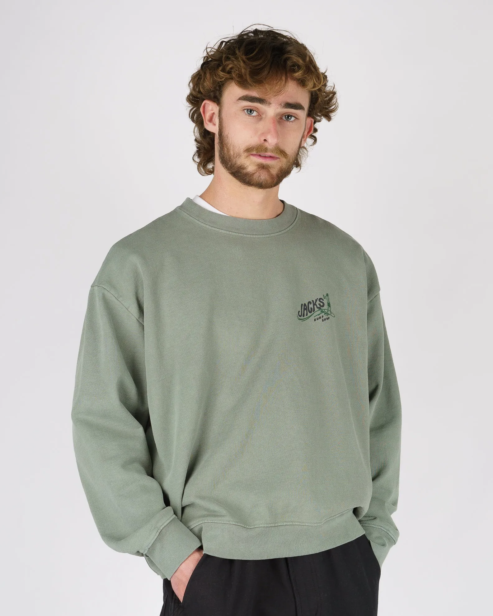 Bobber Heavyweight Crewneck - Sage