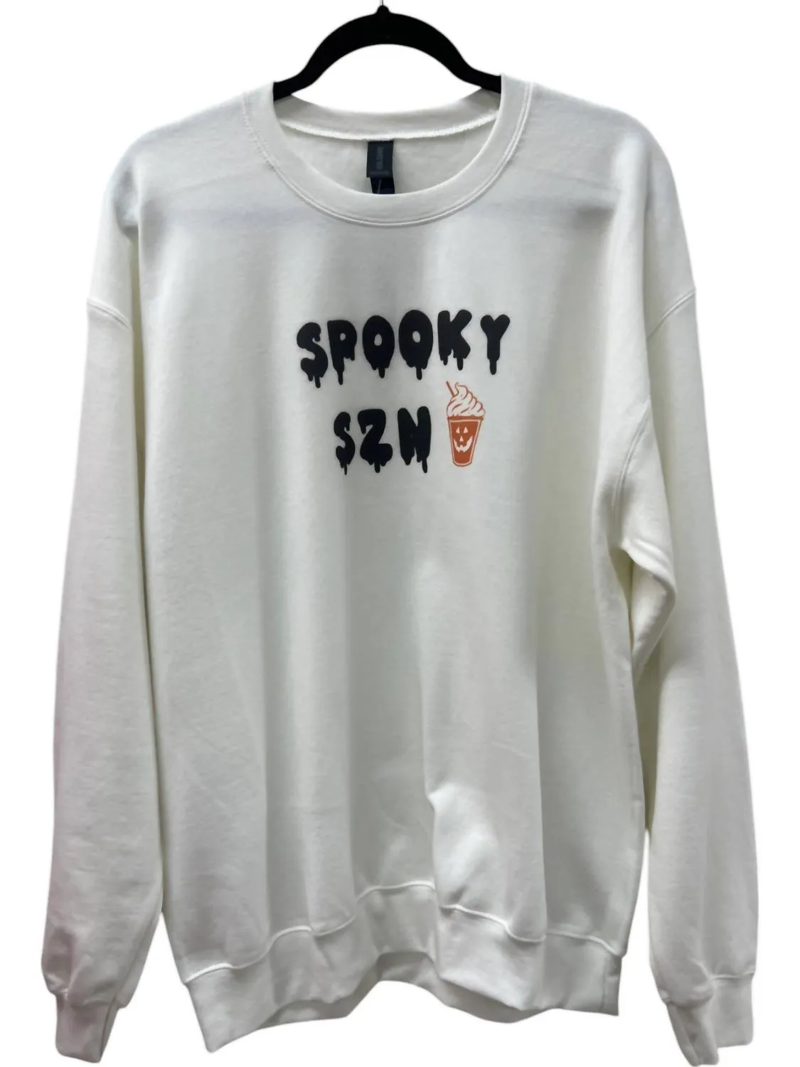 Boo The Psl Is Out Crew Sweatshirt In White