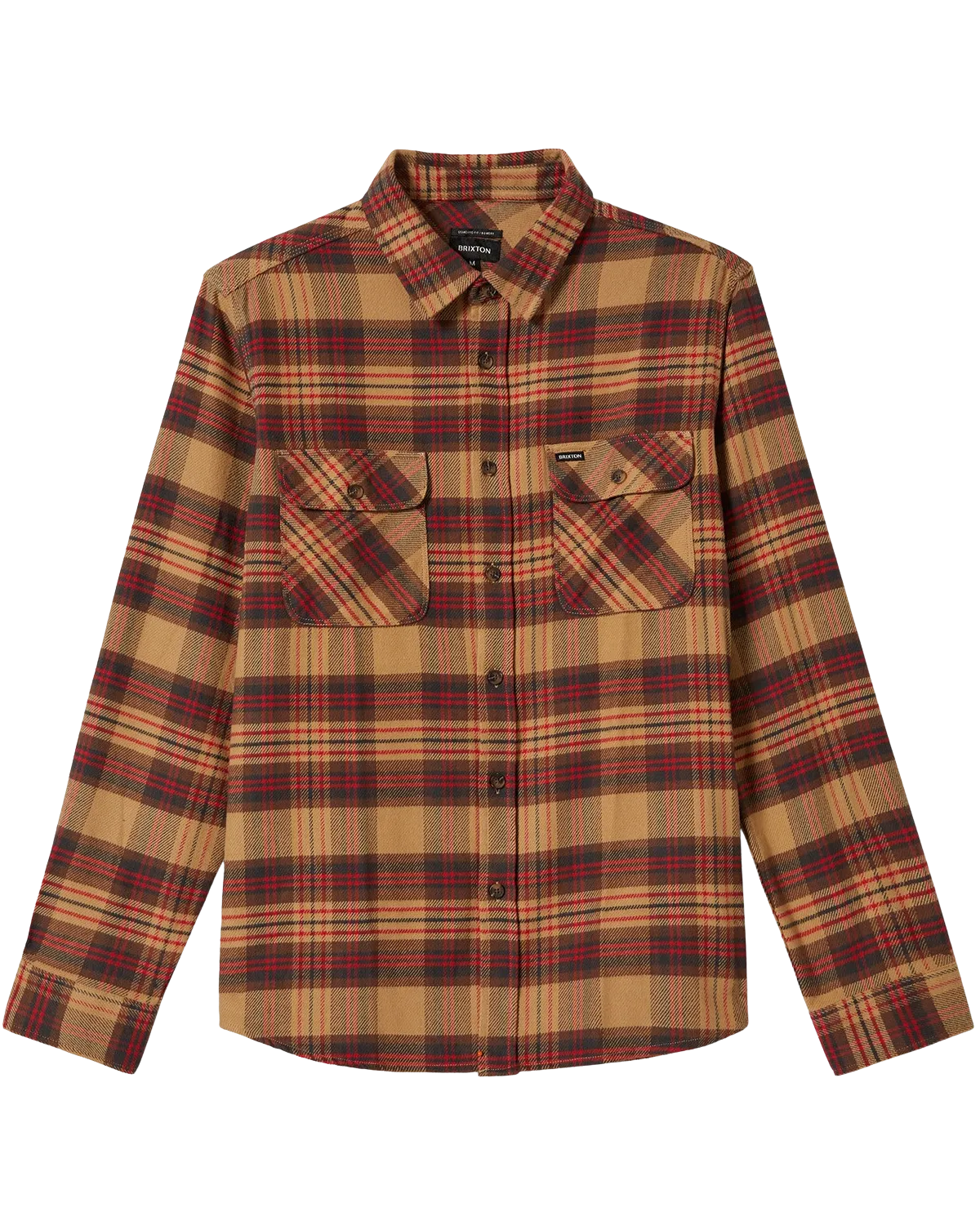 Bowery Flannel Shirt in Curry, Washed Black & Crimson
