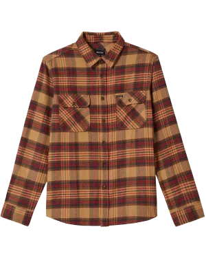 Bowery Flannel Shirt in Curry, Washed Black & Crimson
