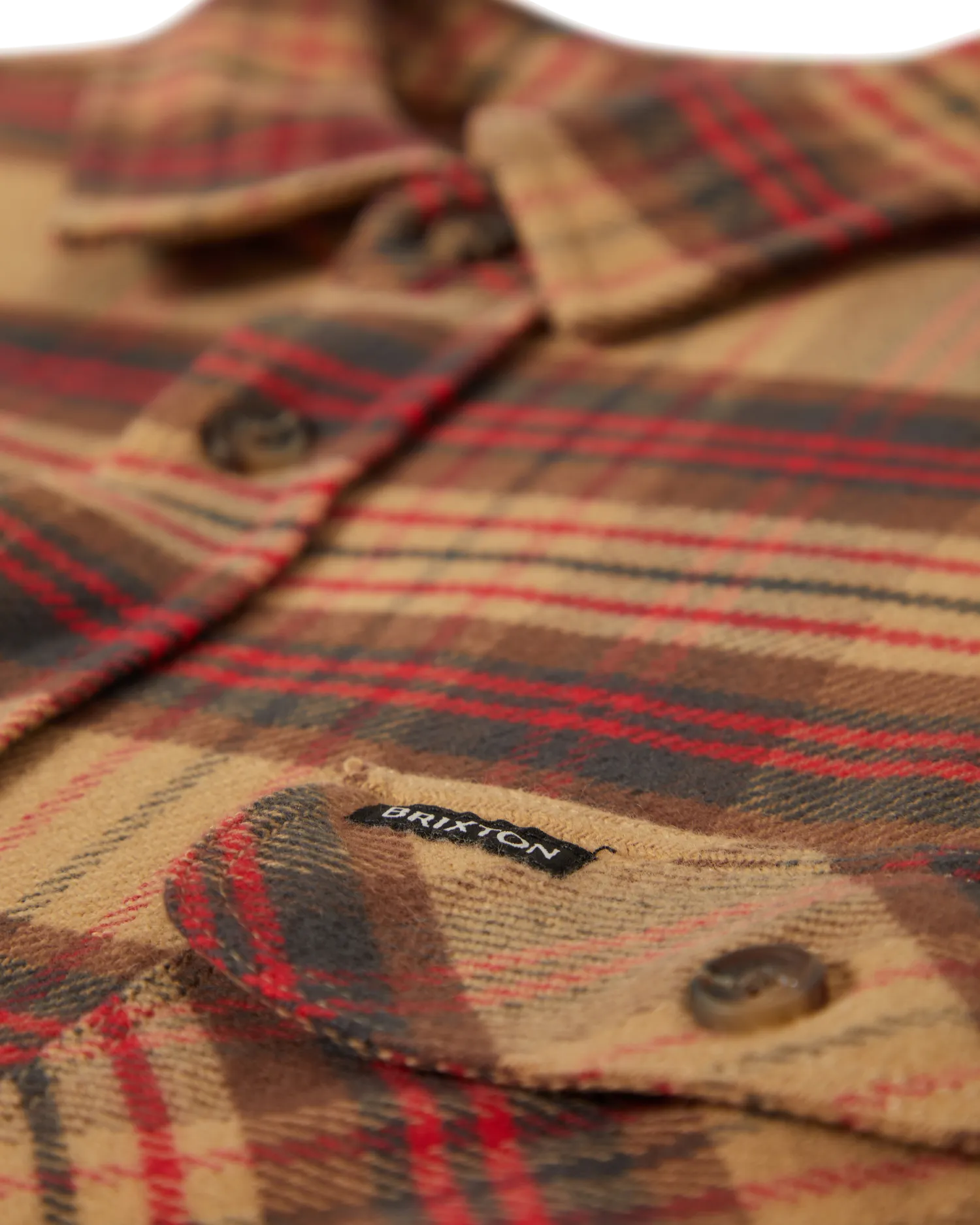 Bowery Flannel Shirt in Curry, Washed Black & Crimson