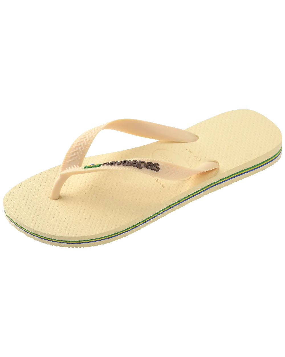 Brazil Logo Flip Flops in Buttercream