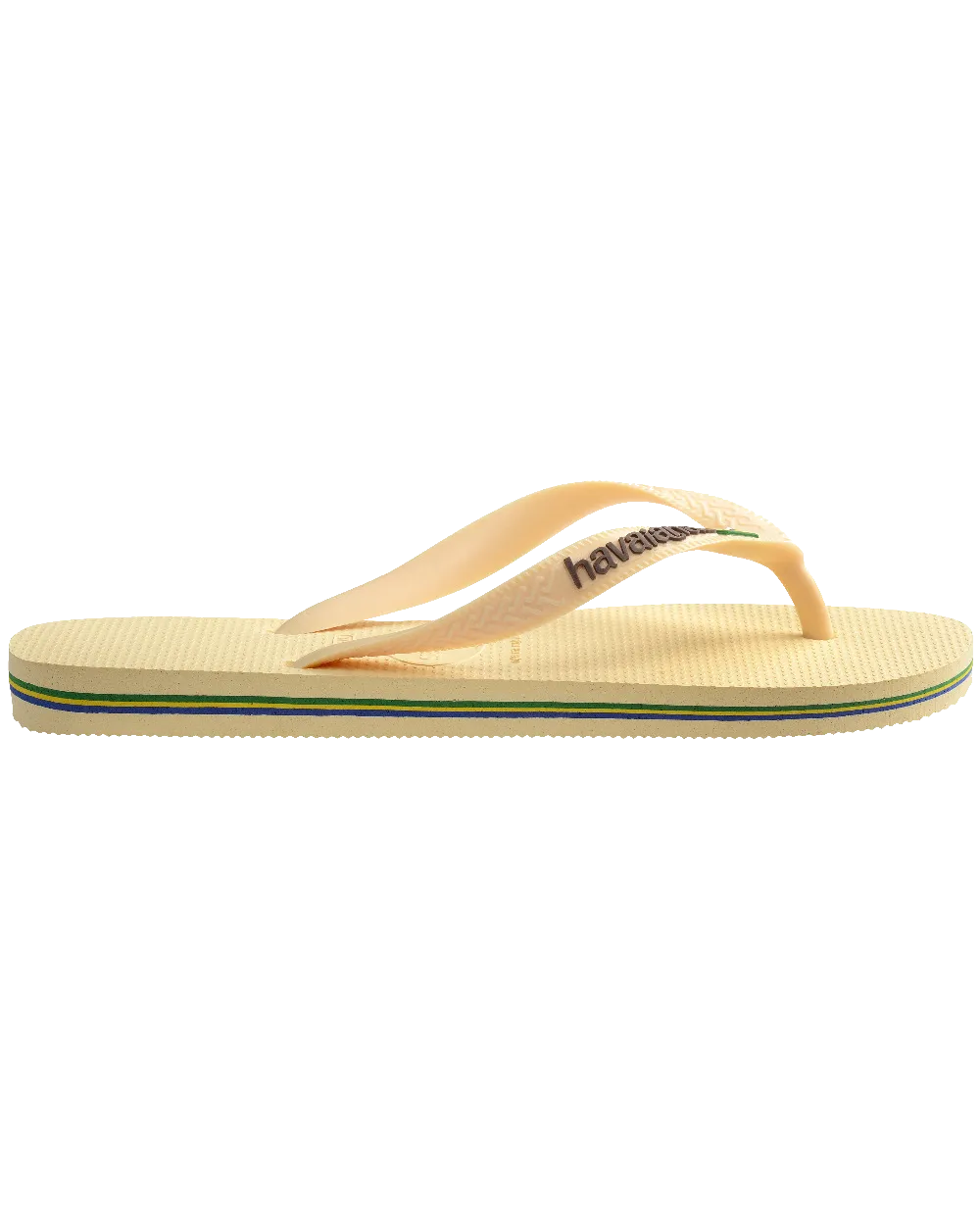 Brazil Logo Flip Flops in Buttercream