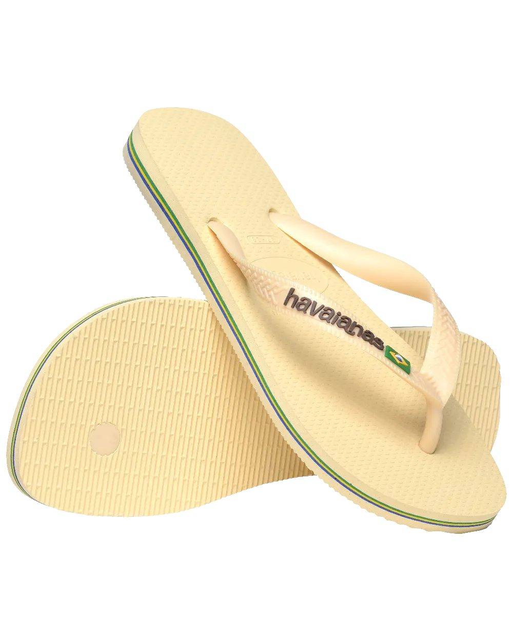 Brazil Logo Flip Flops in Buttercream
