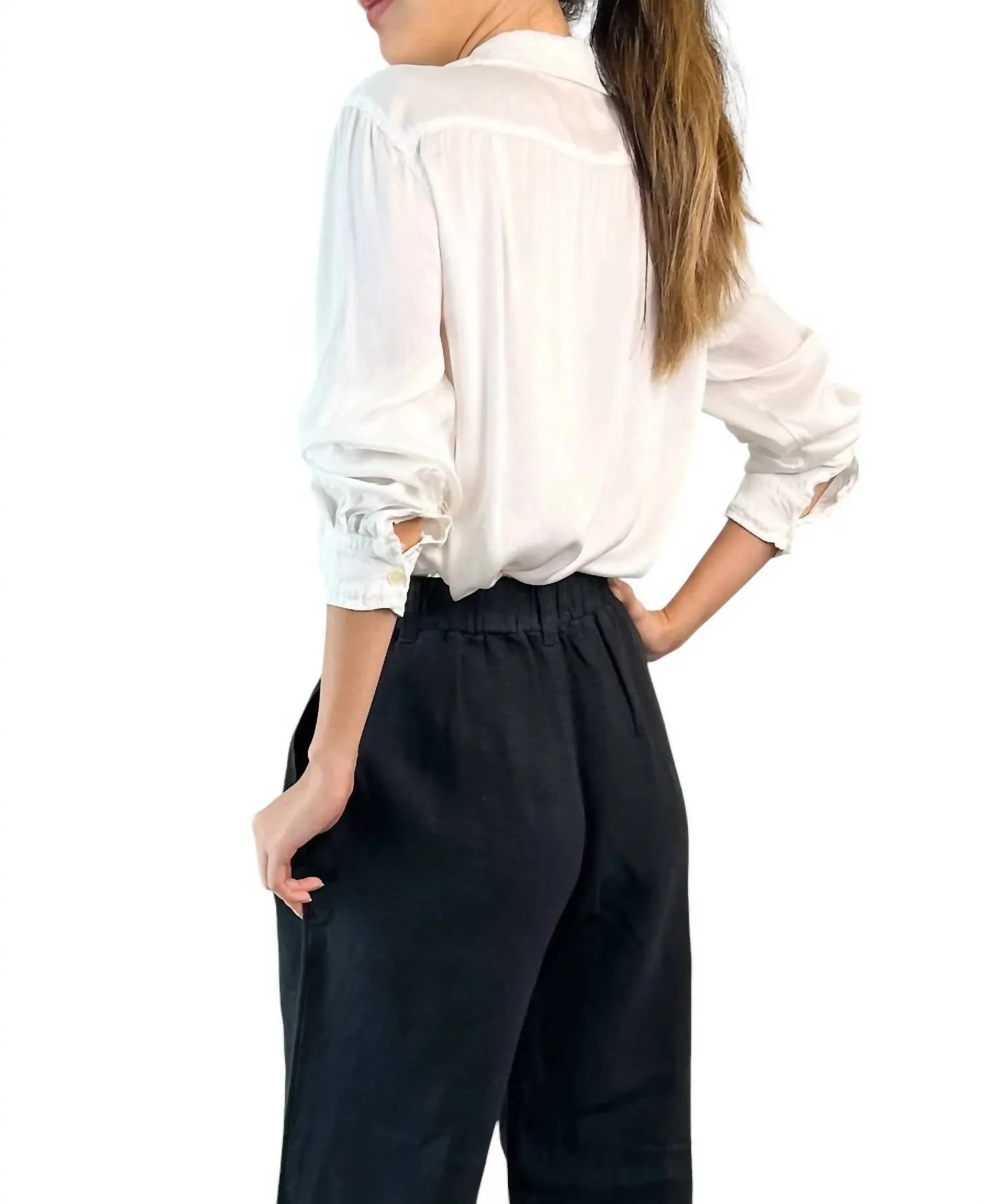 Button Down Top In White