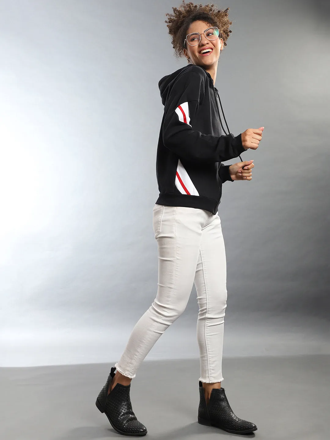 Campus Sutra Women Self Design Stylish Casual Sweatshirts