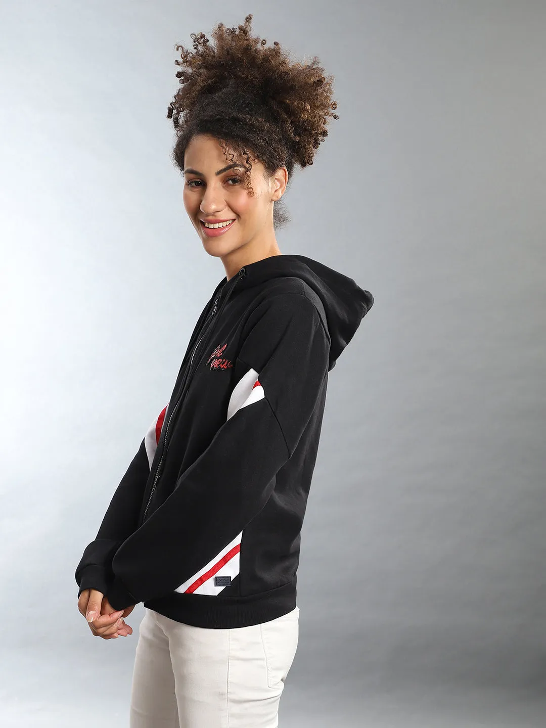 Campus Sutra Women Self Design Stylish Casual Sweatshirts