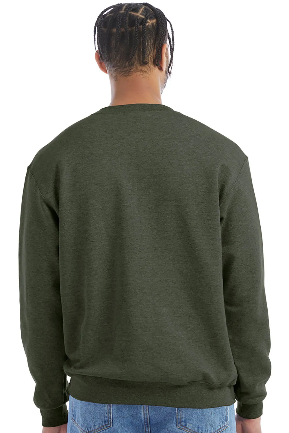 Champion Mens Double Dry Eco Moisture Wicking Fleece Crewneck Sweatshirt - Heather Dark Green