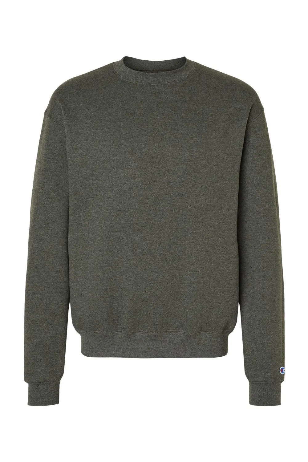 Champion Mens Double Dry Eco Moisture Wicking Fleece Crewneck Sweatshirt - Heather Dark Green
