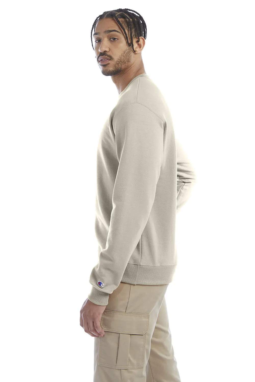 Champion Mens Double Dry Eco Moisture Wicking Fleece Crewneck Sweatshirt - Sand