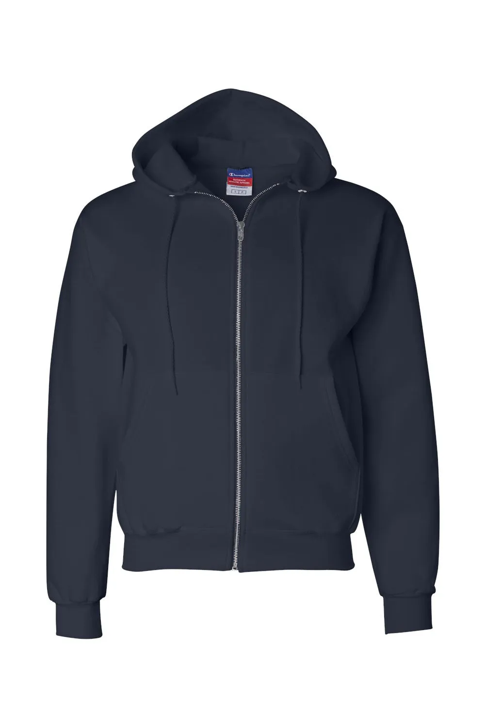 Champion Mens Double Dry Eco Moisture Wicking Fleece Full Zip Hooded Sweatshirt Hoodie w/ Pockets - Navy Blue