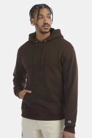 Champion Mens Double Dry Eco Moisture Wicking Fleece Hooded Sweatshirt Hoodie w/ Pouch Pocket - Chocolate Brown
