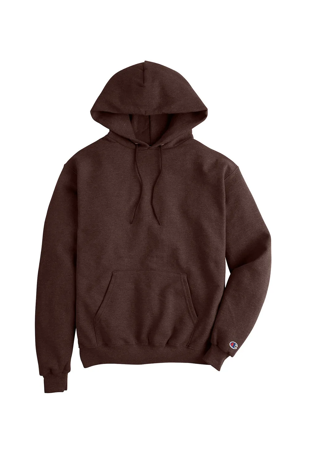 Champion Mens Double Dry Eco Moisture Wicking Fleece Hooded Sweatshirt Hoodie w/ Pouch Pocket - Chocolate Brown