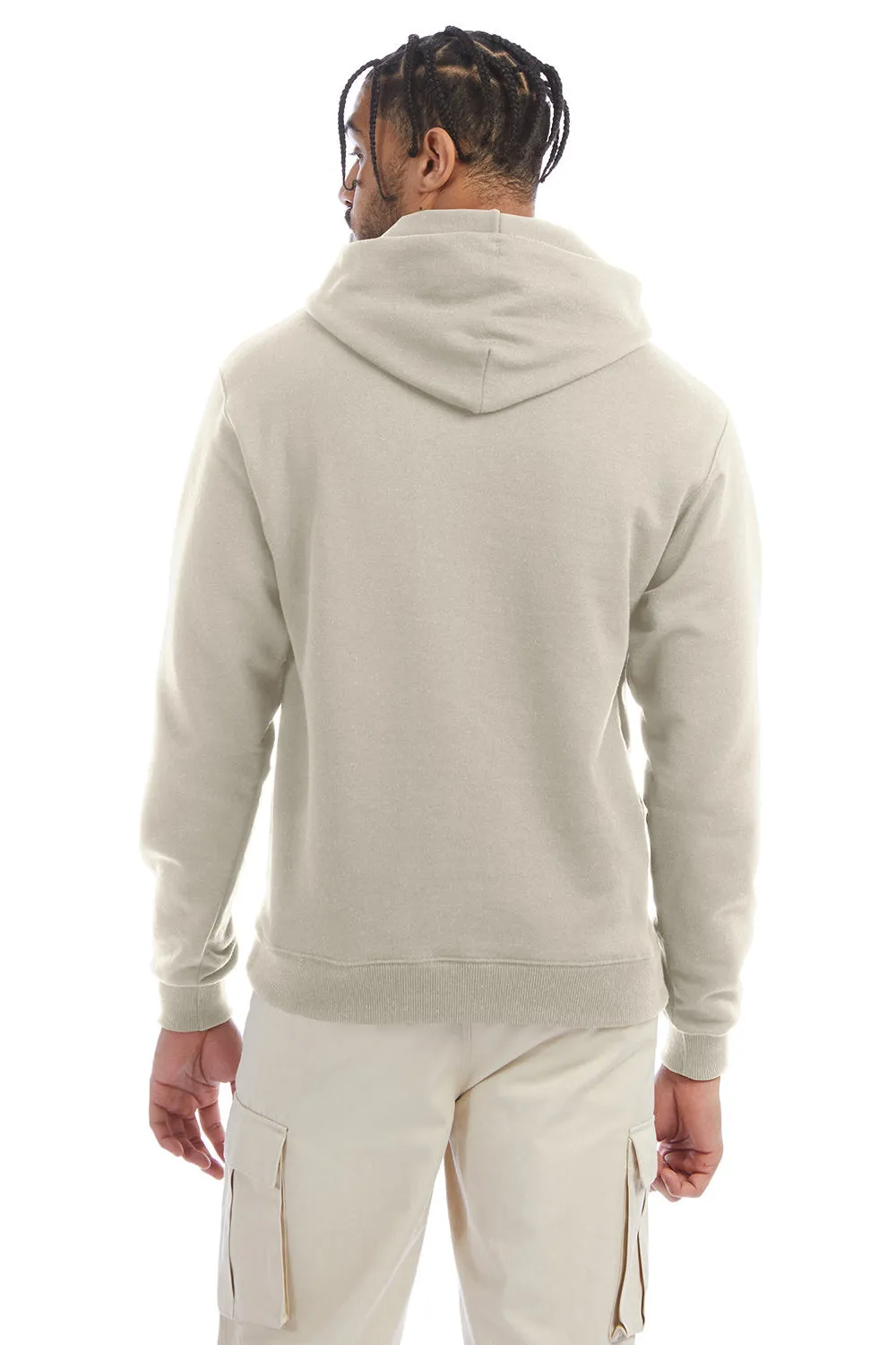 Champion Mens Double Dry Eco Moisture Wicking Fleece Hooded Sweatshirt Hoodie w/ Pouch Pocket - Sand