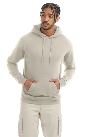 Champion Mens Double Dry Eco Moisture Wicking Fleece Hooded Sweatshirt Hoodie w/ Pouch Pocket - Sand