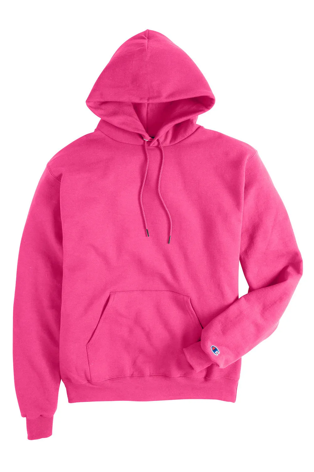 Champion Mens Double Dry Eco Moisture Wicking Fleece Hooded Sweatshirt Hoodie w/ Pouch Pocket - Wow Pink