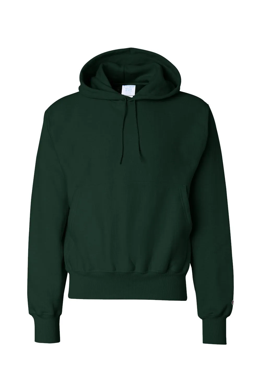 Champion Mens Shrink Resistant Hooded Sweatshirt Hoodie w/ Pouch Pocket - Dark Green