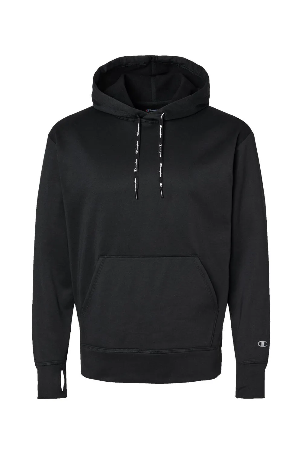 Champion Mens Sport Hooded Sweatshirt Hoodie w/ Pouch Pocket - Black