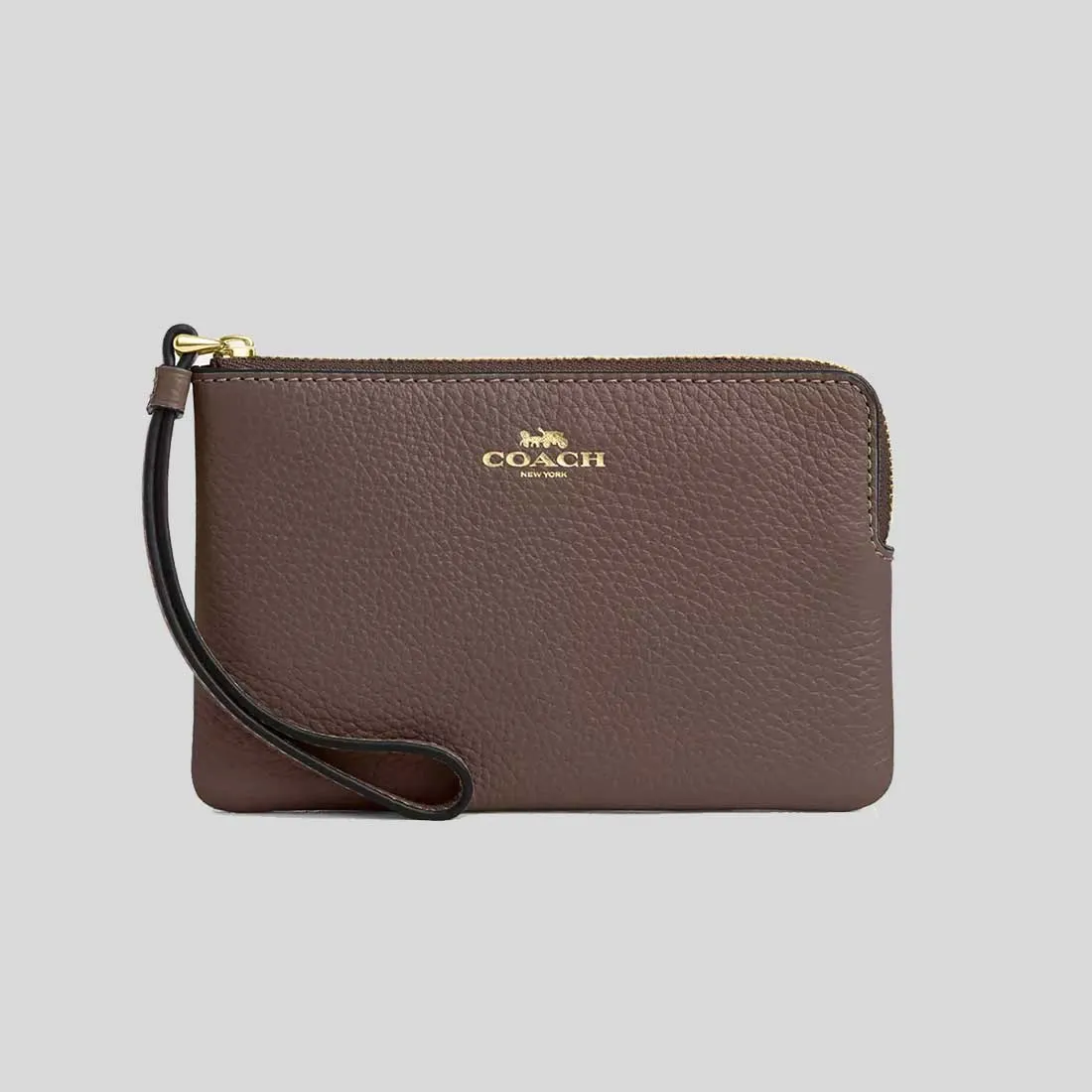 Coach Bags COACH Corner Zip Wristlet Dark Stone CP483