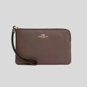 Coach Bags COACH Corner Zip Wristlet Dark Stone CP483