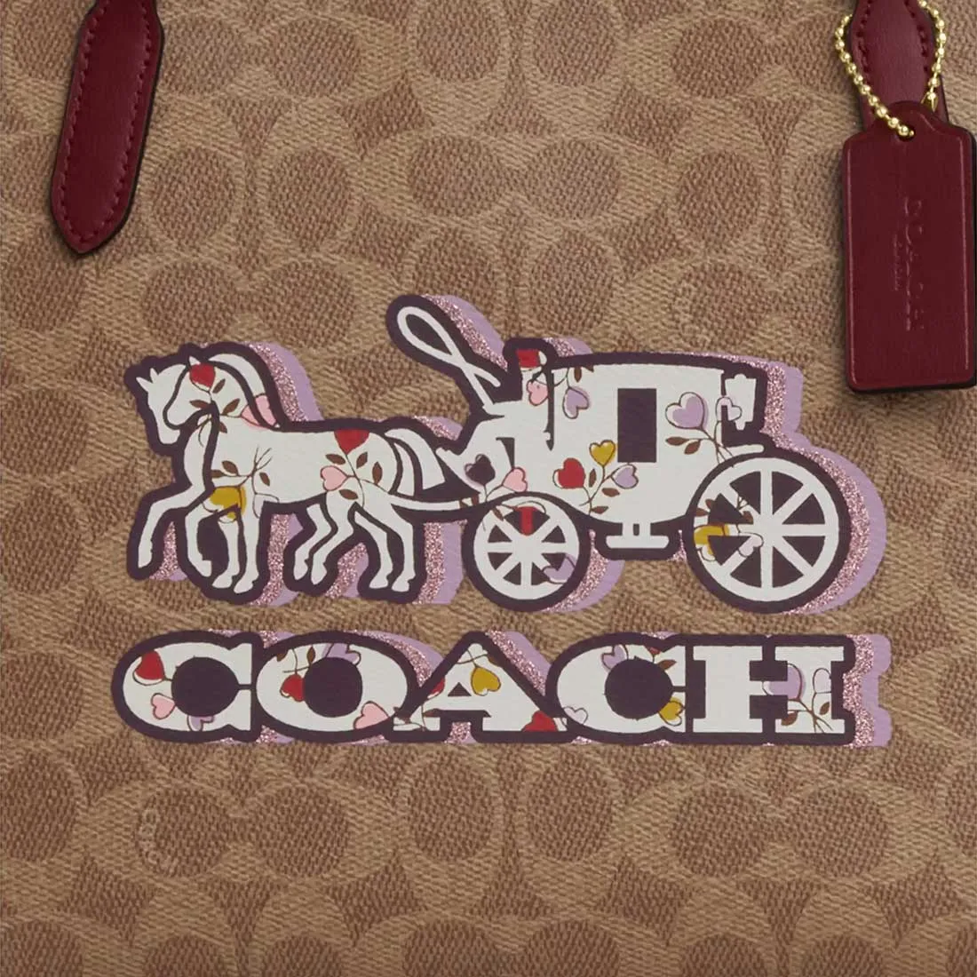 Coach Bags COACH Fiona Zip Tote Bag In Signature Canvas With Horse And Carriage Print CX587