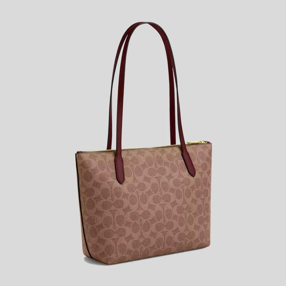 Coach Bags COACH Fiona Zip Tote Bag In Signature Canvas With Horse And Carriage Print CX587