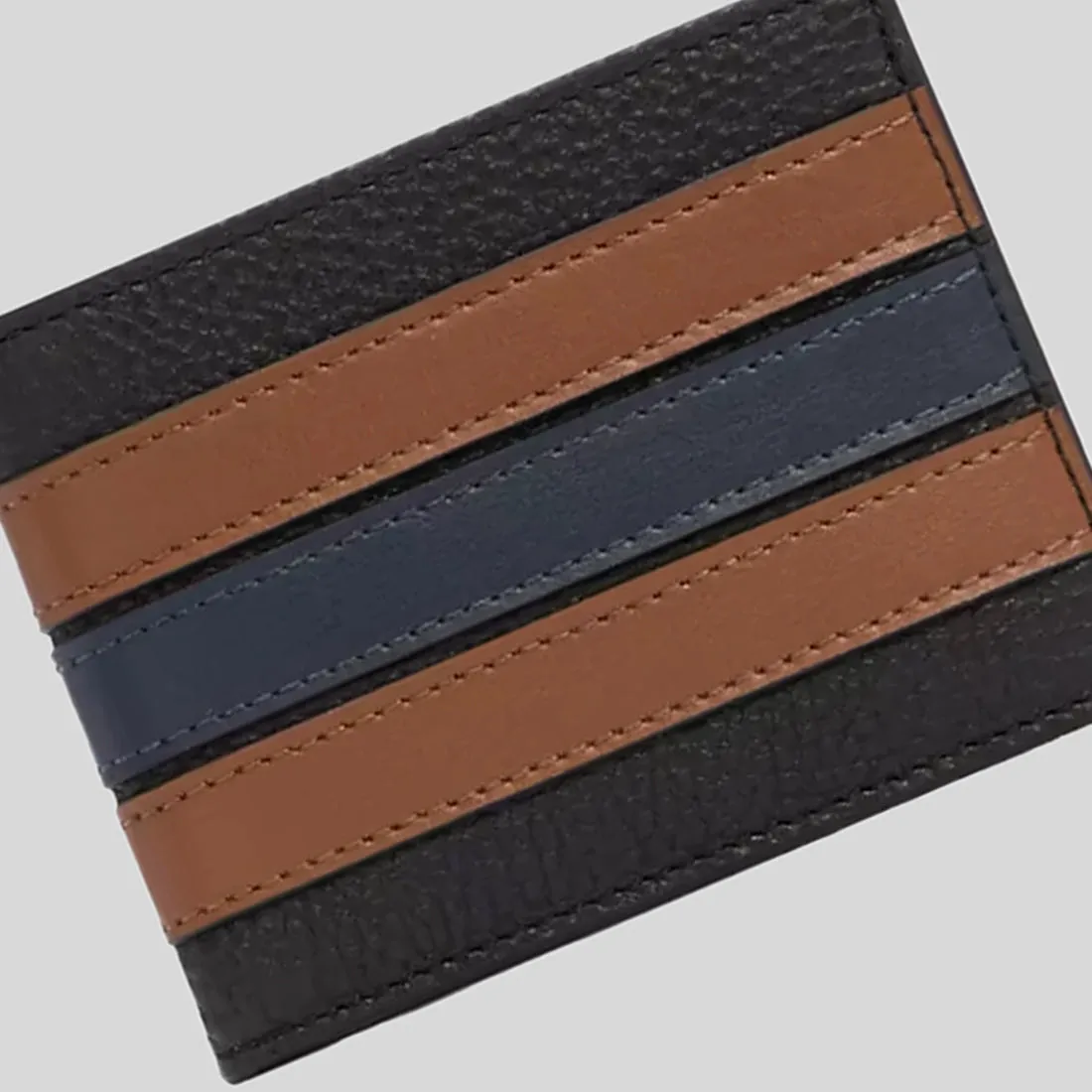Coach Bags COACH Slim Billfold Wallet With Varsity Stripe Black Saddle 3003