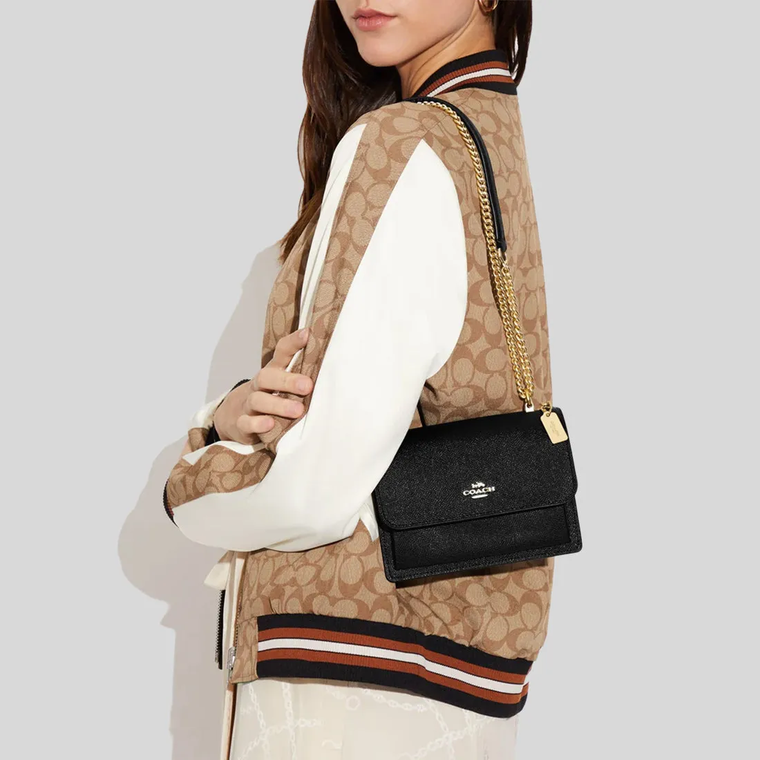 Coach Crossbody Bag COACH Crossgrain Leather Mini Klare Crossbody Bag Black C9949