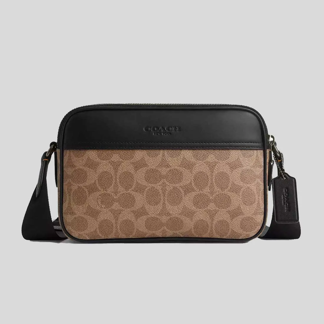 Coach Crossbody Bag COACH Graham Crossbody Bag In Signature Canvas Tan/Black CV921