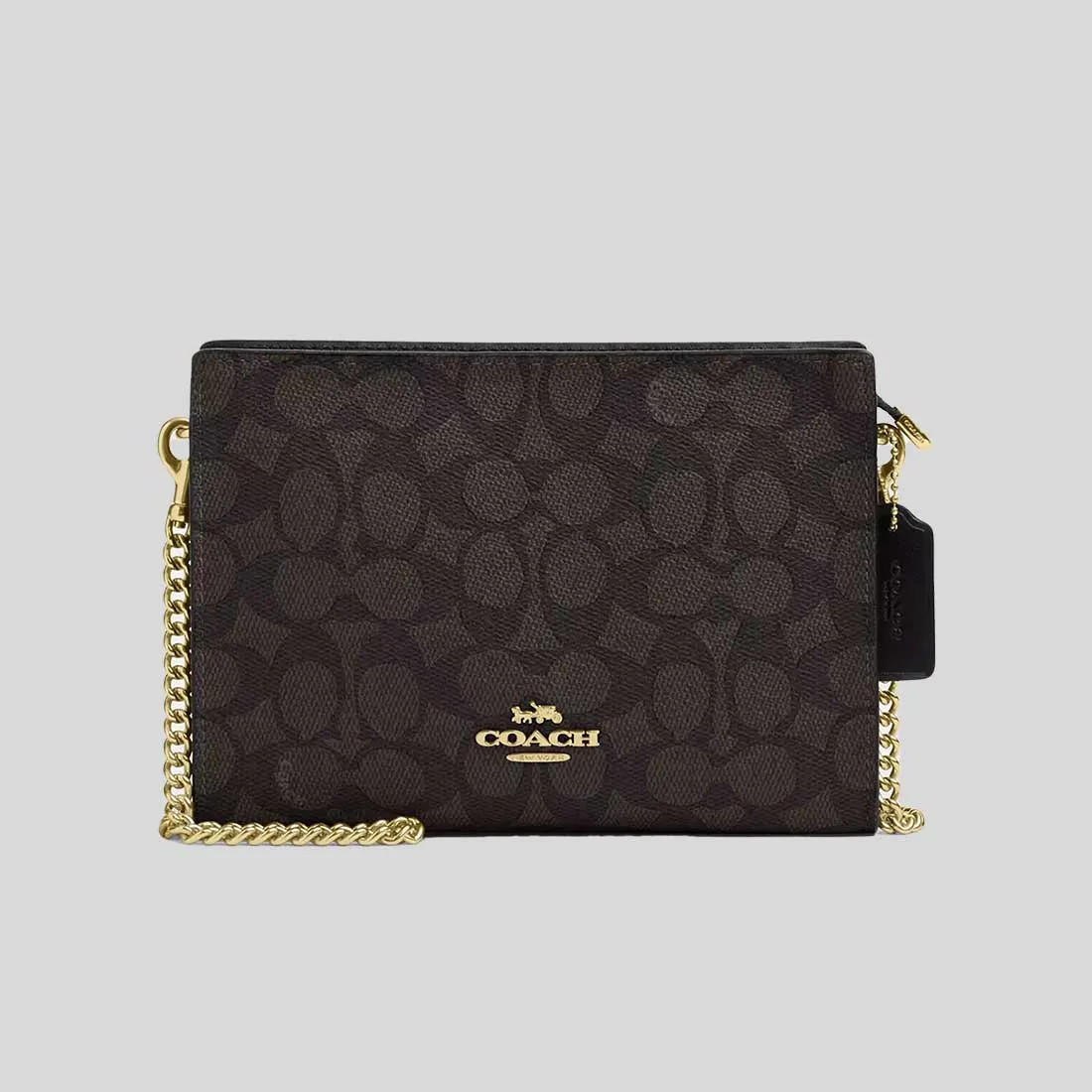 Coach Crossbody Bag COACH Slim Crossbody Bag In Signature Canvas Walnut/Black CW204