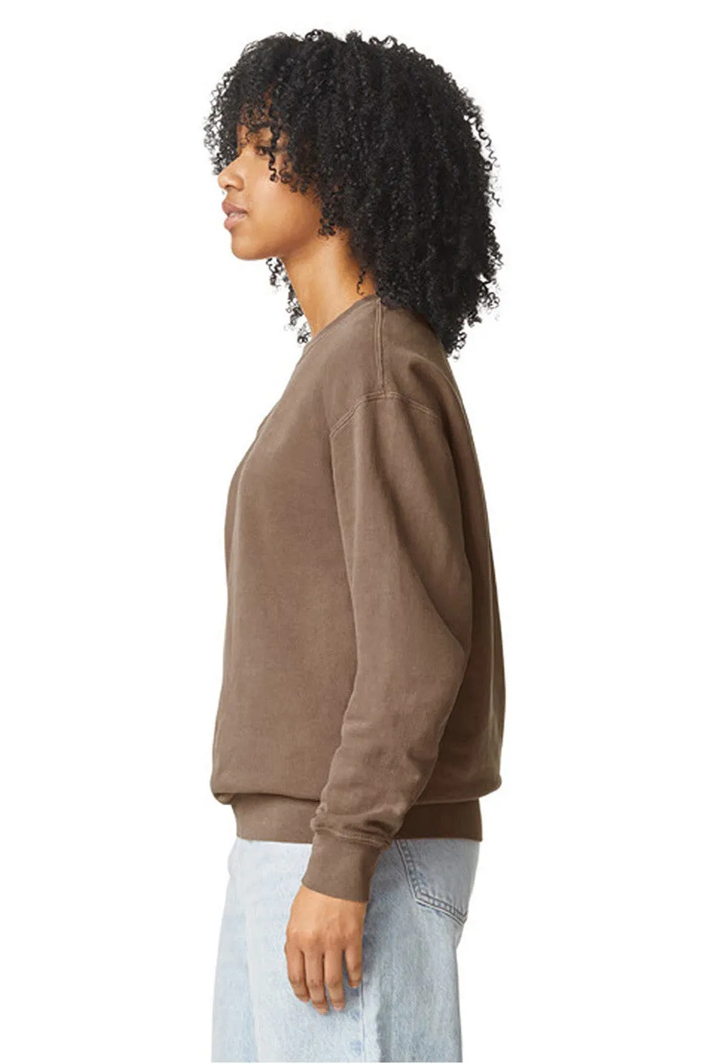 Comfort Colors Mens Garment Dyed Fleece Crewneck Sweatshirt - Espresso Brown