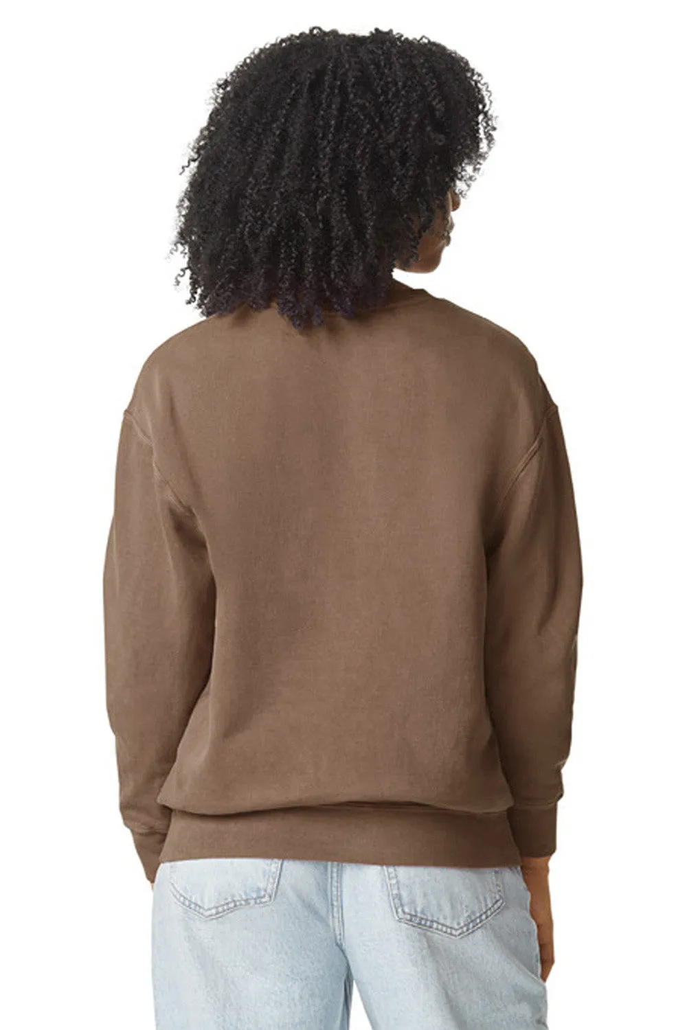 Comfort Colors Mens Garment Dyed Fleece Crewneck Sweatshirt - Espresso Brown