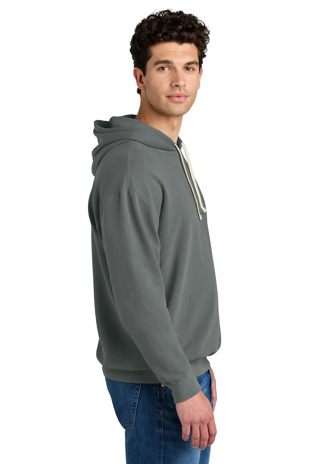 Comfort Colors Mens Garment Dyed Fleece Hooded Sweatshirt Hoodie - Grey