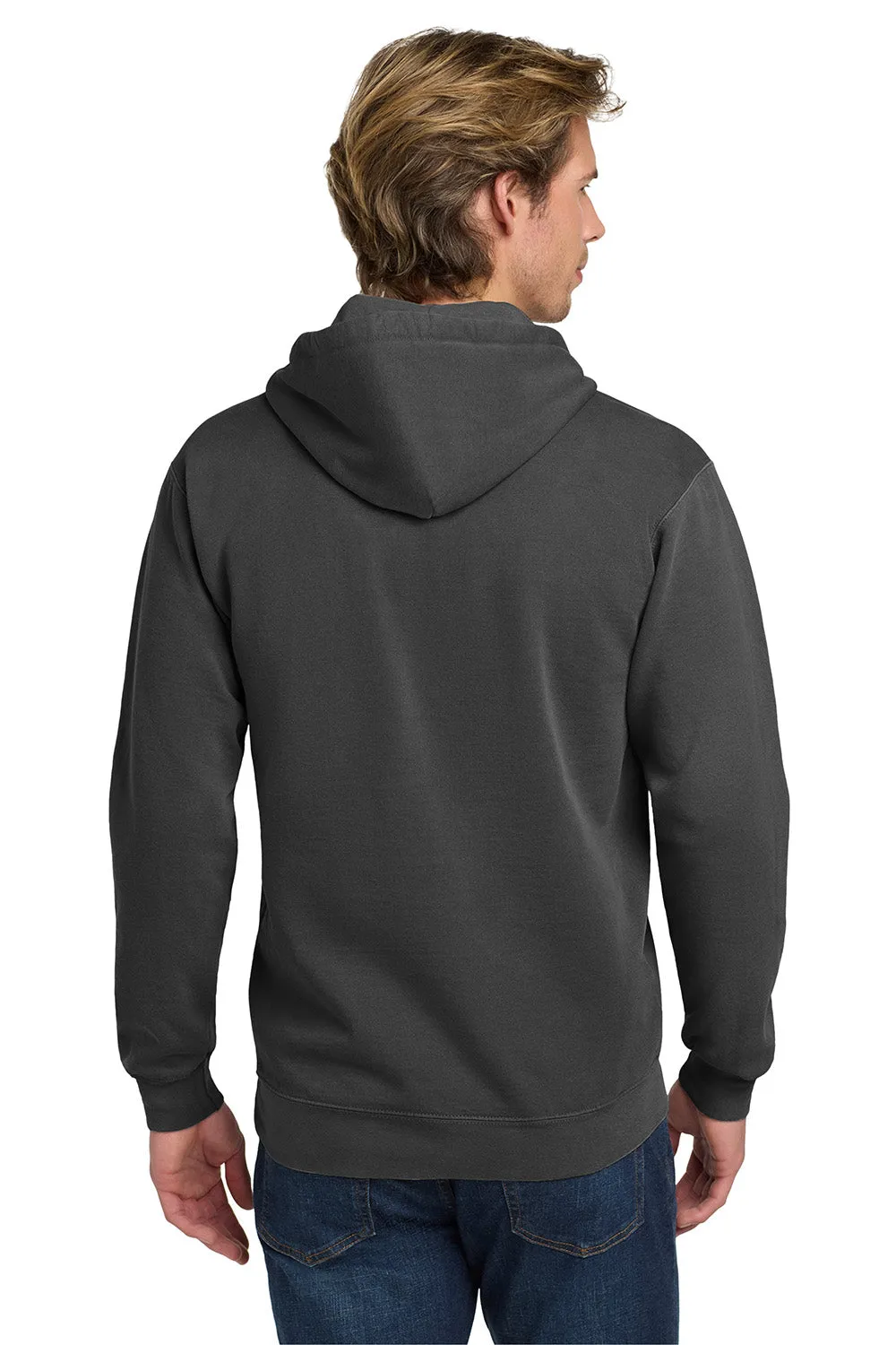 Comfort Colors Mens Hooded Sweatshirt Hoodie w/ Pouch Pocket - Pepper Grey